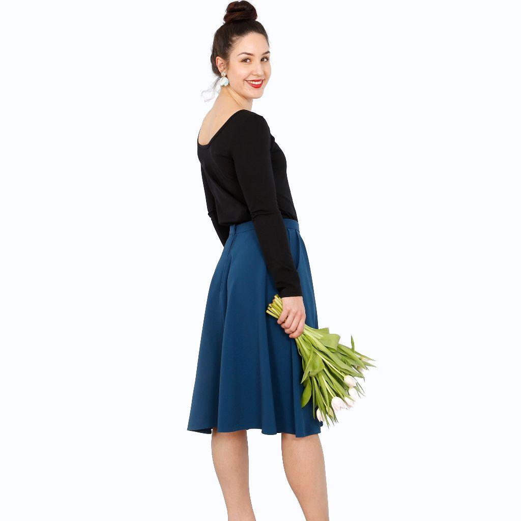 Papierschnittmuster Halbtellerrock Frau Bella XS-XXL